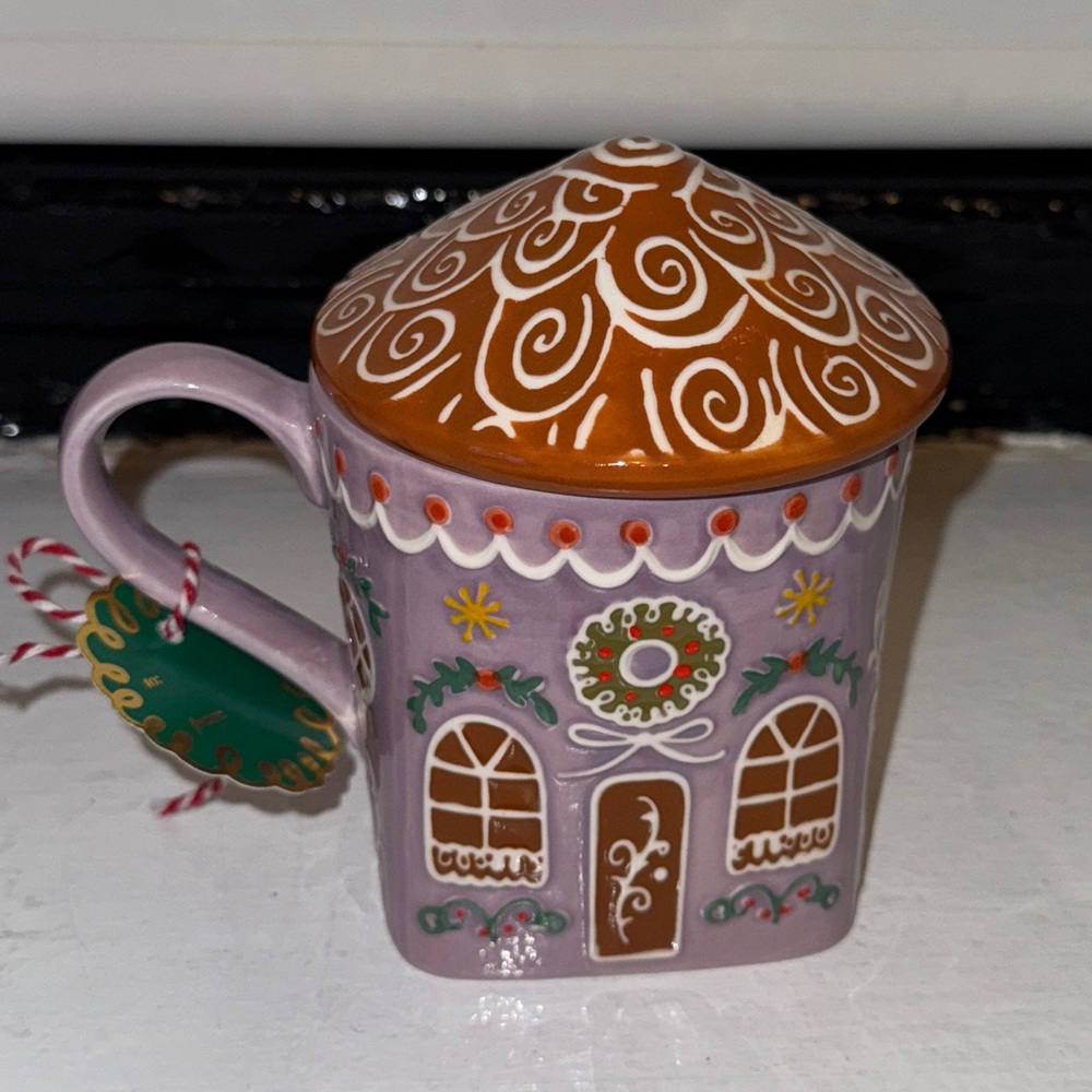 NWT ANTHROPOLOGIE Ginger Stoneware Mug Lavendar - Picture 6 of 10